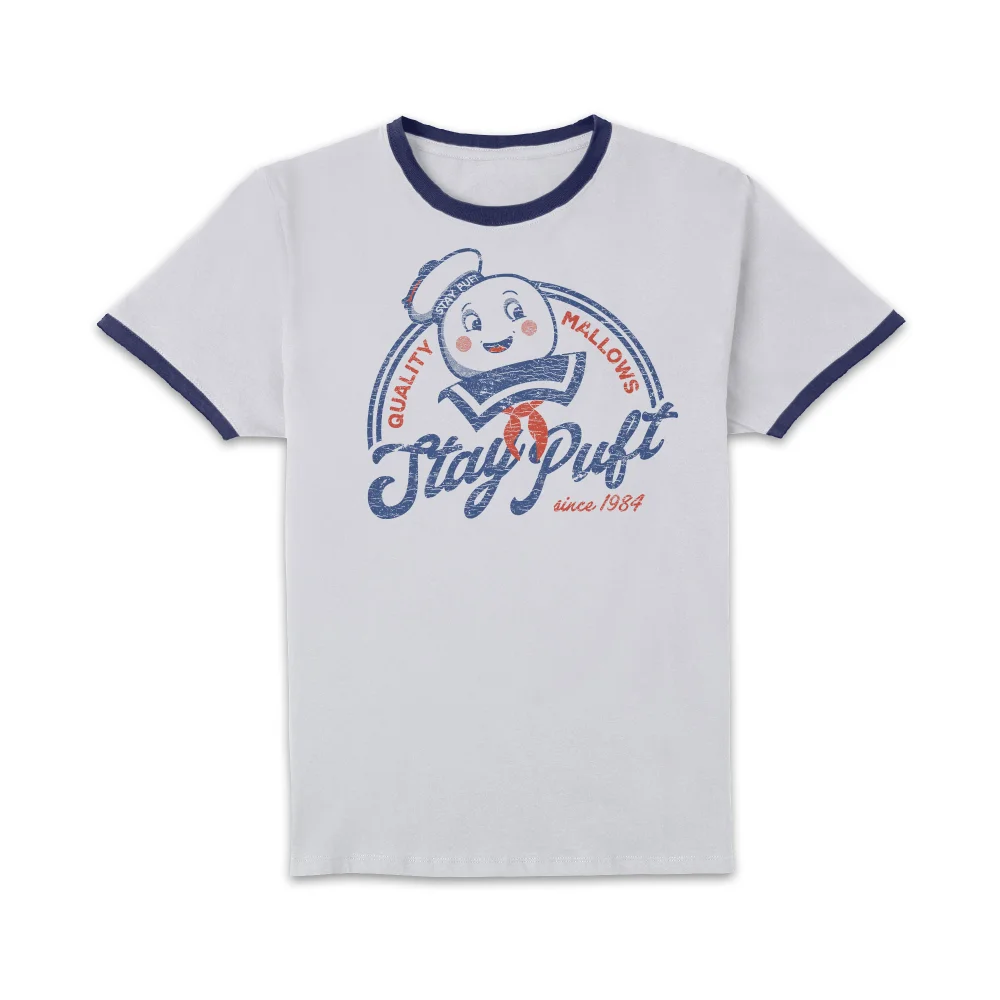 Ghostbusters Stay Puft Unisex Ringer T-Shirt - White/Navy - S Image 1