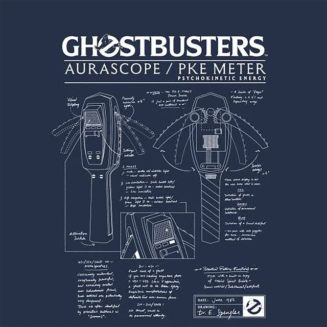 Ghostbusters PKE Schematic Unisex T-Shirt - Navy