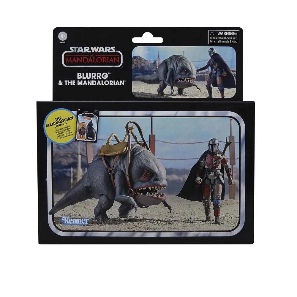 Star Wars The Vintage Collection Blurrg & The Mandalorian, Star Wars: The Mandalorian 3.75 Inch Action Figure 2-Pack Image 1