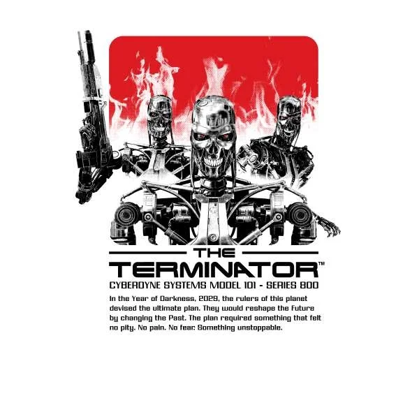 The Terminator Endoskeleton Unisex Ringer T-Shirt - White/Red