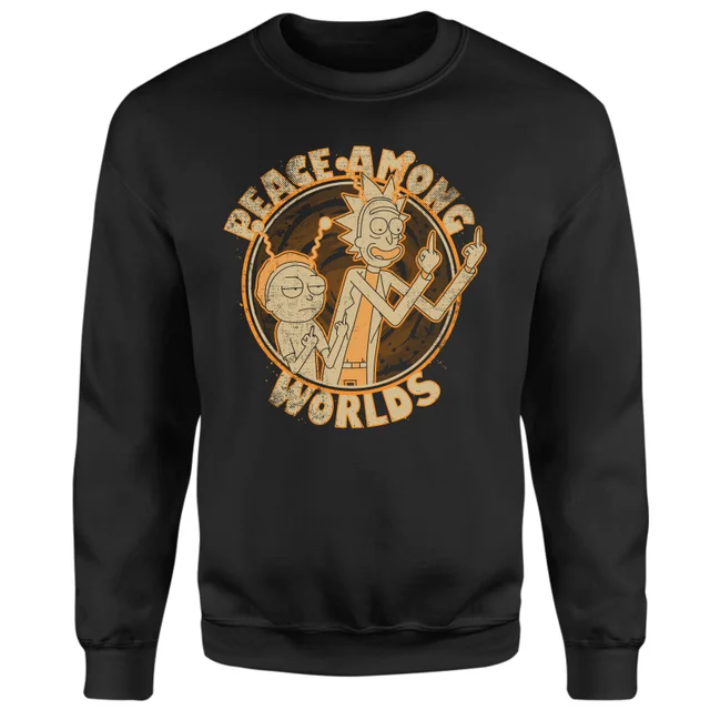 Rick and Morty Peace Among Worlds Sweatshirt - Black