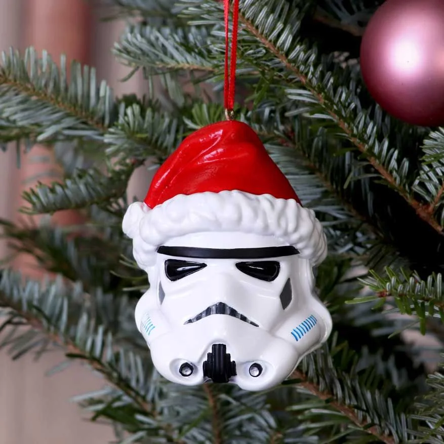 Original Stormtrooper Santa Hat Hanging Ornament 8.3cm Image 1