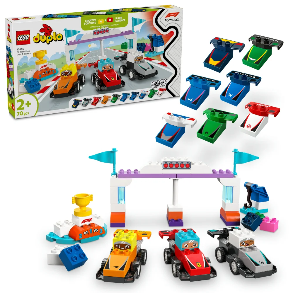 LEGO® DUPLO® Town F1® Team Race Cars & Drivers Building Toy for Family Fun 10445 Image 1