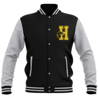 Harry Potter Hufflepuff Varsity Jacket - Black/Grey - undefined undefined