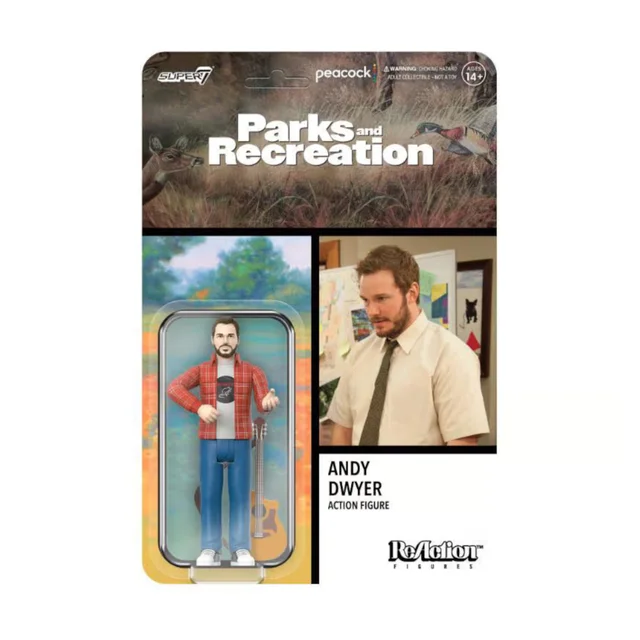 Super7 Parks and Recreation W2 - Andy Dwyer Mouserat ReAction Figure