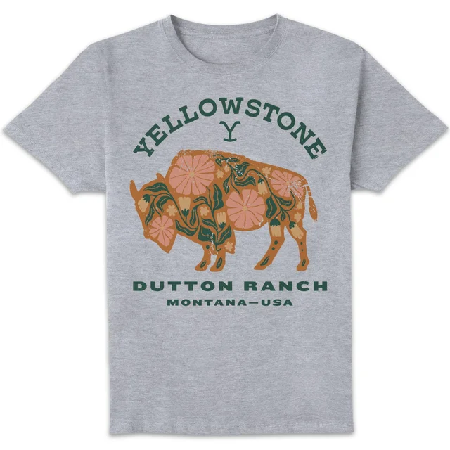 Yellowstone Buffalo Unisex T-Shirt - Grey