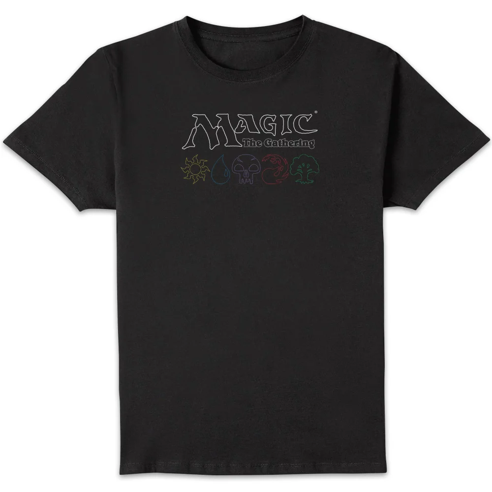 Magic: The Gathering Logo & Mana Lines Unisex T-Shirt - Black - S Image 1