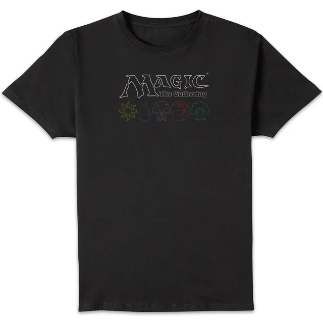 Magic: The Gathering Logo & Mana Lines Unisex T-Shirt - Black
