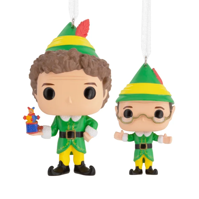 Hallmark Funko POP! Elf Christmas Ornaments - 2 Pack Buddy & Papa Elf