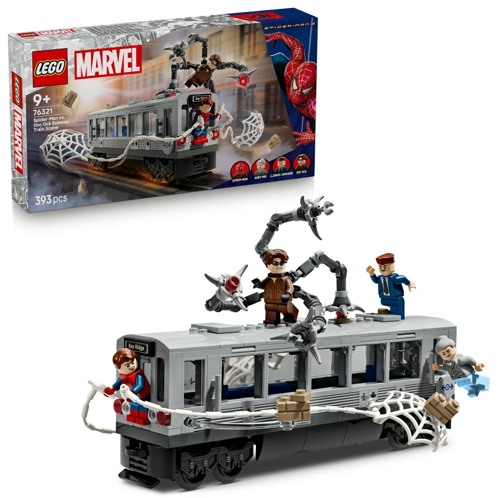 LEGO® | Marvel Spider-Man vs. Doc Ock Subway Train Scene Building Toy 76321 Image 1