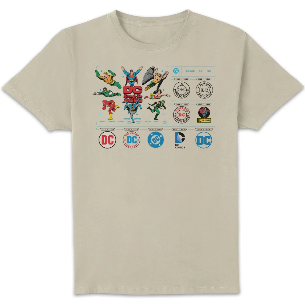DC Comics Justice League DC Through The Ages Unisex T-Shirt - Cream - S Image 1