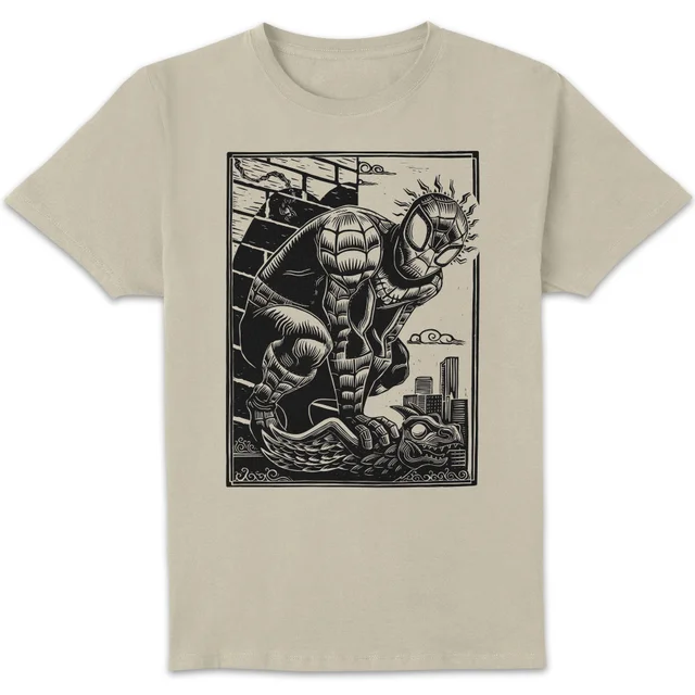 Marvel Spiderman Line Art Unisex T-Shirt - Cream