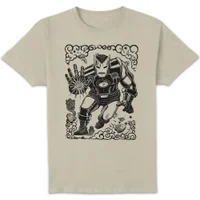 Marvel Ironman Line Art Unisex T-Shirt - Cream