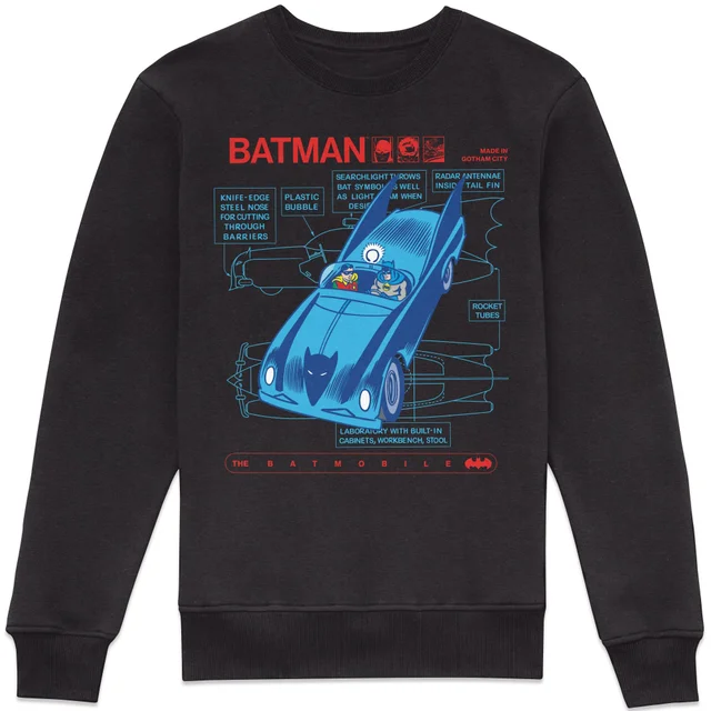 DC Comics Batman Batmobile Sweatshirt - Black