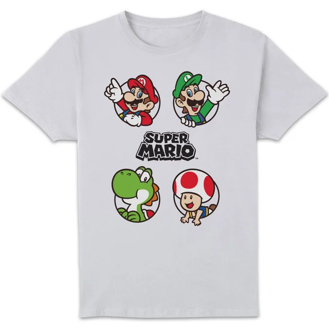 Nintendo Super Mario Circles Unisex T-Shirt - White