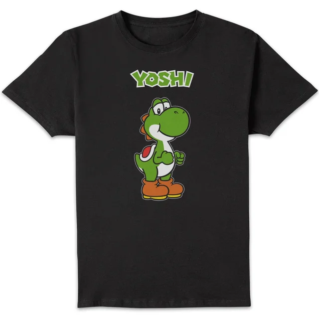 Nintendo Super Mario Yoshi Name Tag Unisex T-Shirt - Black