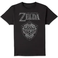 The Legend of Zelda Hyrule Shield Distressed Unisex T-Shirt - Black