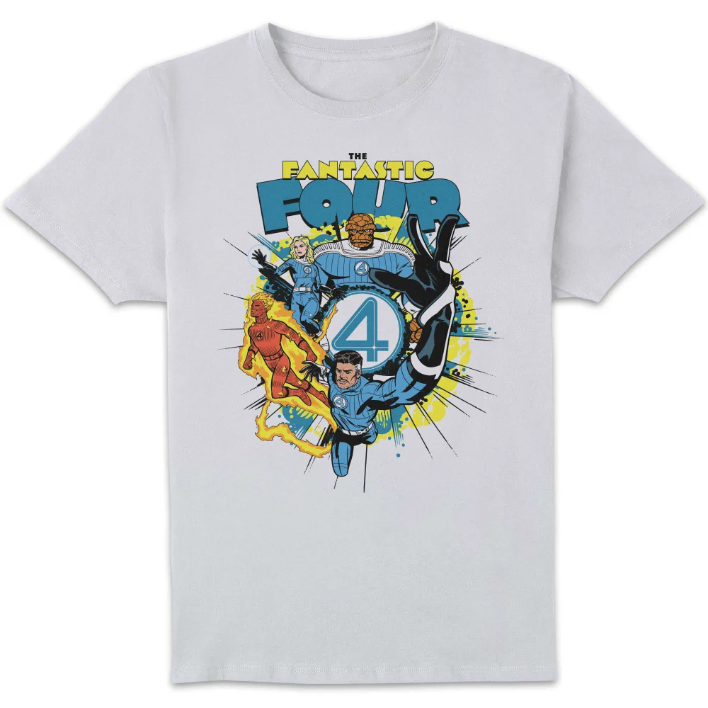Marvel Fantastic Four Group Burst Unisex T-Shirt - White - S Image 1