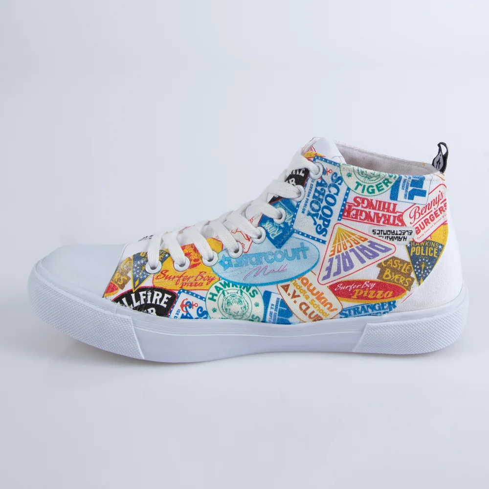 Akedo x Stranger Things Welcome to Hawkins High Top - White - UK 8 / EU 42 / US Men's 8.5 / US Women's 10 Image 1