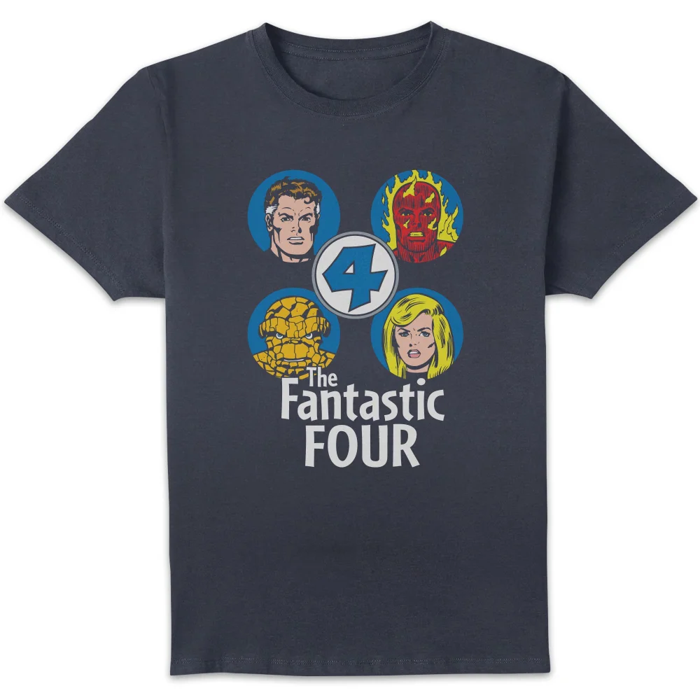 Marvel Fantastic Four Team Headshots Unisex T-Shirt - Navy - S Image 1