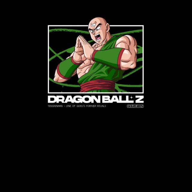 Dragon Ball Z Tenshinhan Profile Unisex T-Shirt - Black