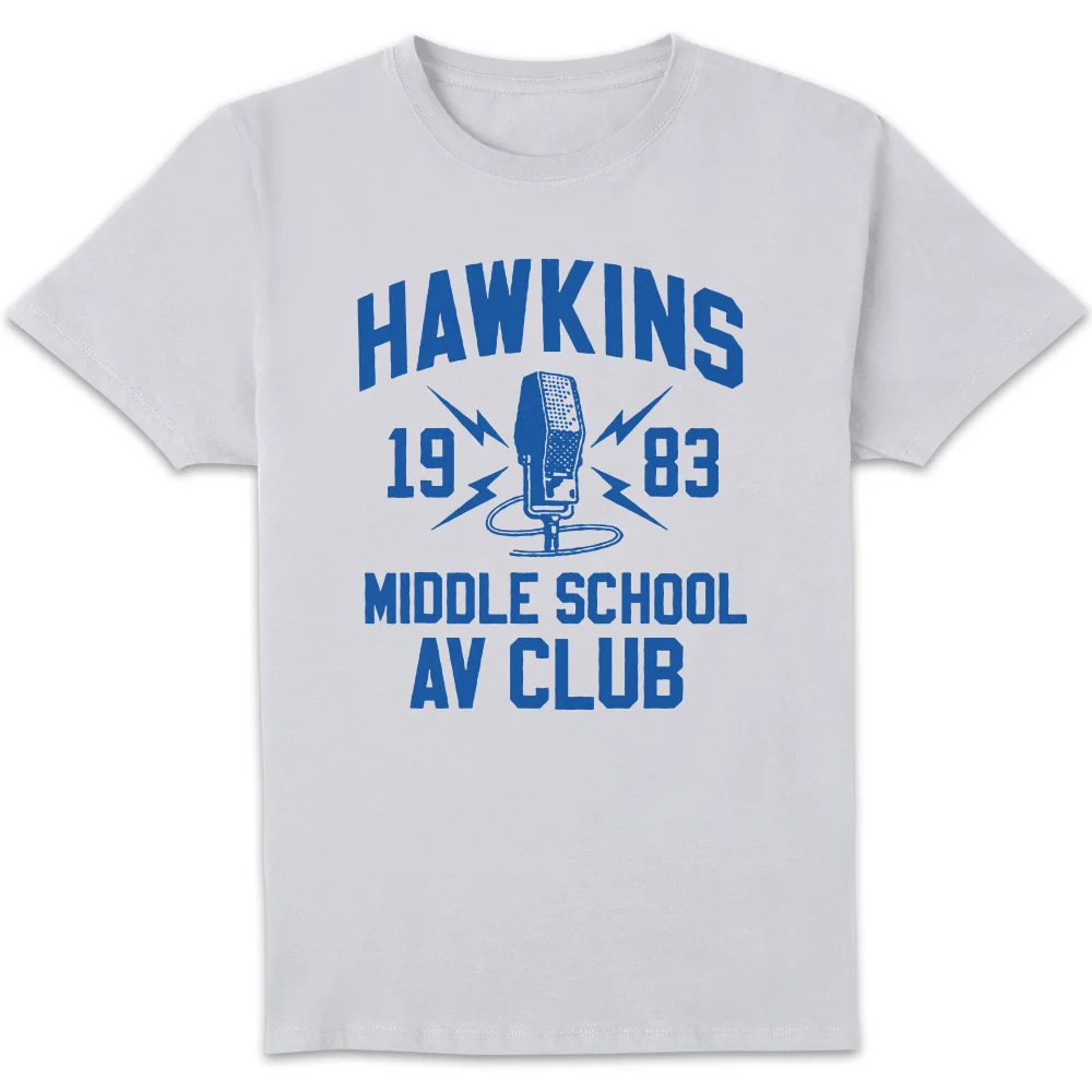 Stranger Things Hawkins High School AV Club Unisex T-Shirt - White - 4XL Image 1