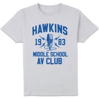 Stranger Things Hawkins High School AV Club Unisex T-Shirt - White