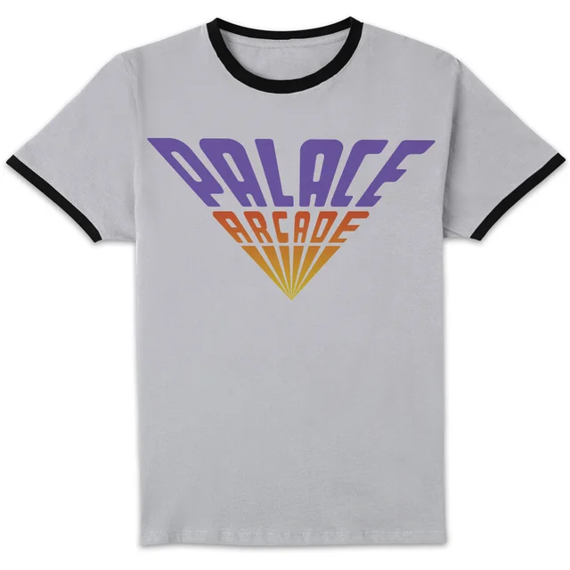 Stranger Things Palace Arcade Unisex Ringer T-Shirt - White/Black
