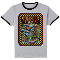 Stranger Things Stranger Things Retro Racer Unisex Ringer T-Shirt - White/Black - undefined undefined