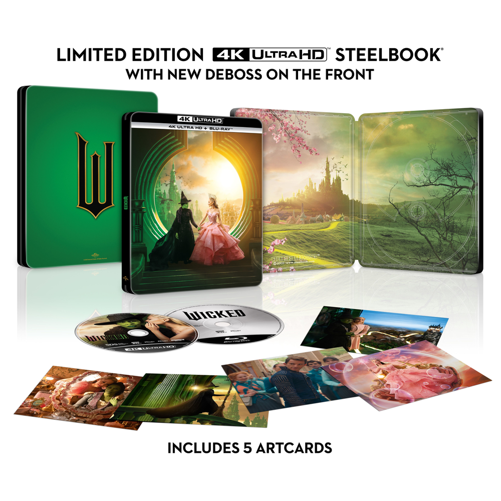 Wicked 4K UHD & Blu-Ray Steelbook & Artcards Image 1