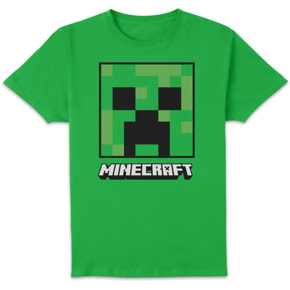 Minecraft Box Creeper Face Unisex T-Shirt - Kelly Green - XS Image 1