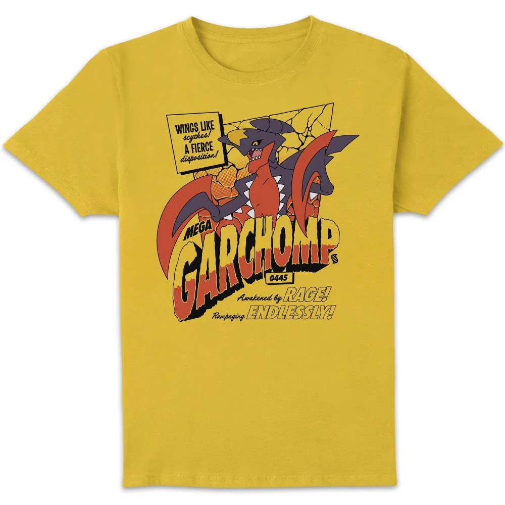 Pokémon Mega Garchomp Unisex T-Shirt - Yellow - S Image 1