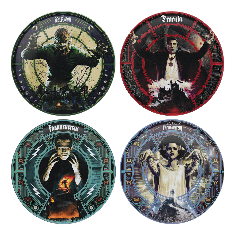 Universal Monsters Set of Four Printed Coasters Image 1