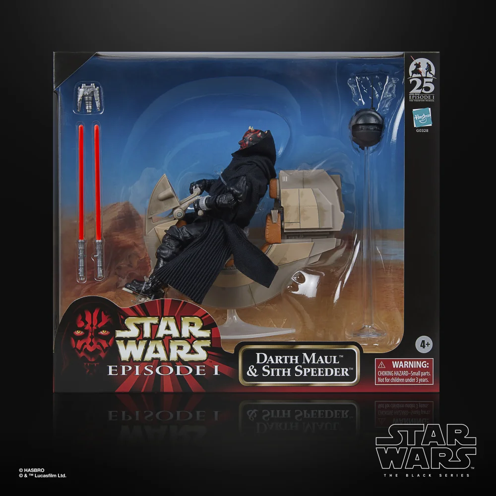 Star Wars The Black Series Darth Maul & Sith Speeder Collectible Action Figure & Vehicle (6”) Image 1