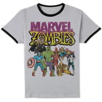 Marvel Zombies Group Unisex Ringer T-Shirt - White/Black - undefined undefined
