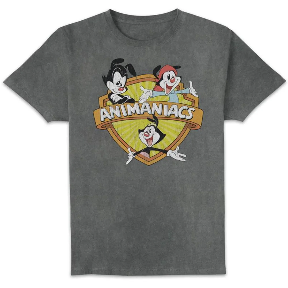 Animaniacs Retro Logo Unisex T-Shirt - Black Acid Wash - S Image 1