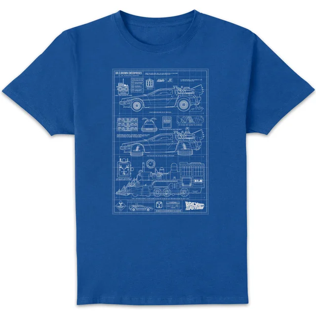 Back To The Future Schematics Unisex T-Shirt - Blue