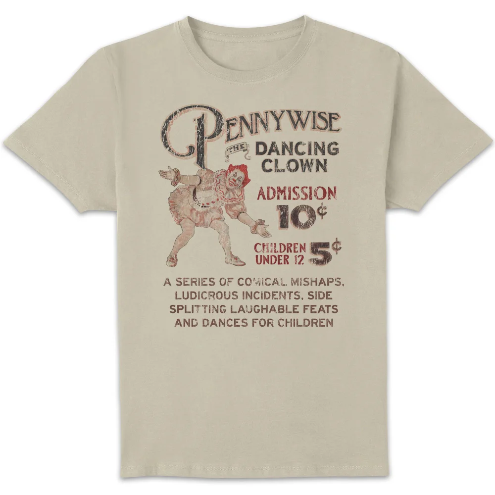 IT - Welcome To Derry Pennywise Vintage Unisex T-Shirt - Cream - L Image 1