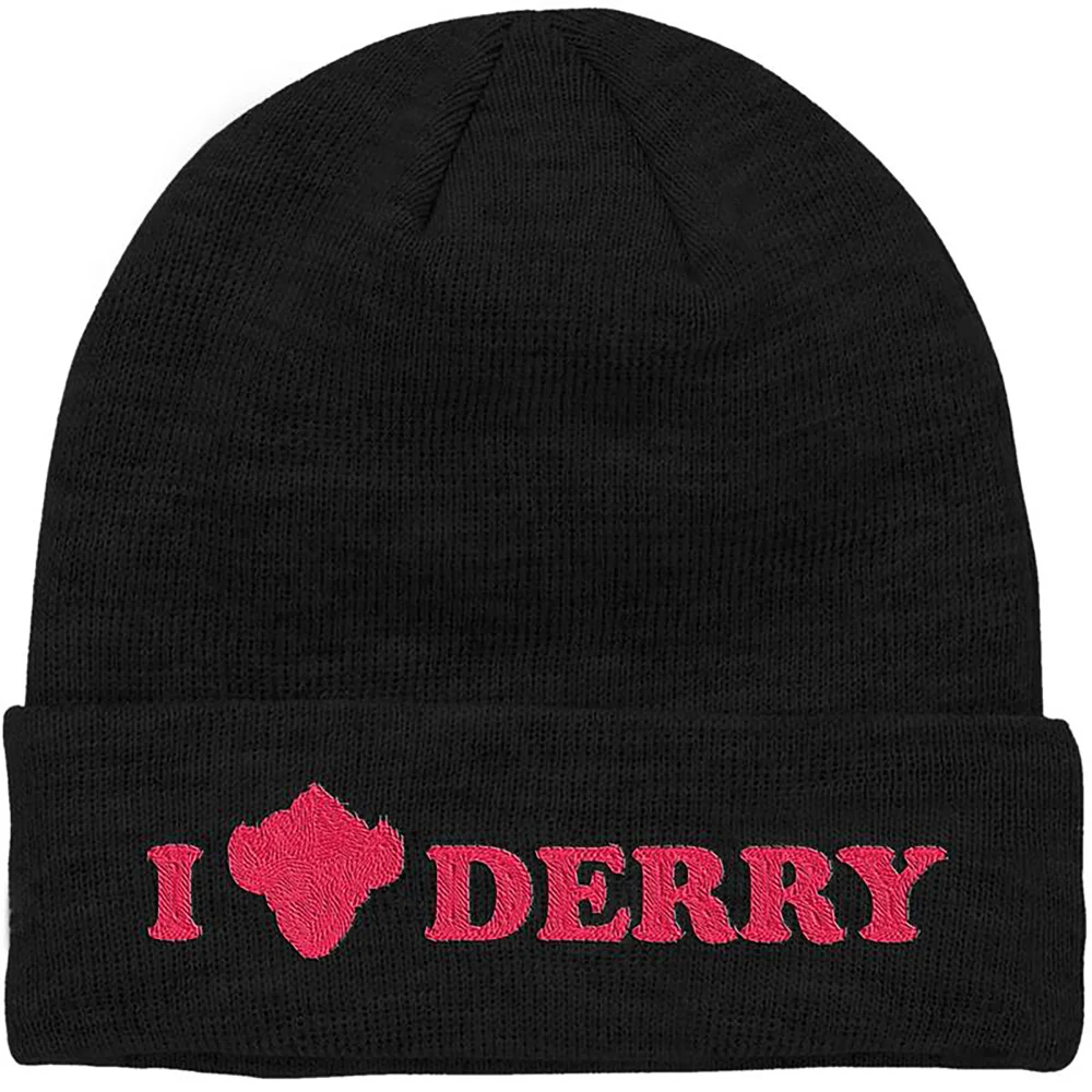IT - Welcome To Derry I Heart Derry Embroidered Beanie - Black Image 1