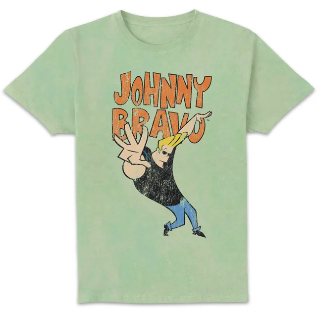 Cartoon Network Johnny Bravo Unisex T-Shirt - Mint Acid Wash