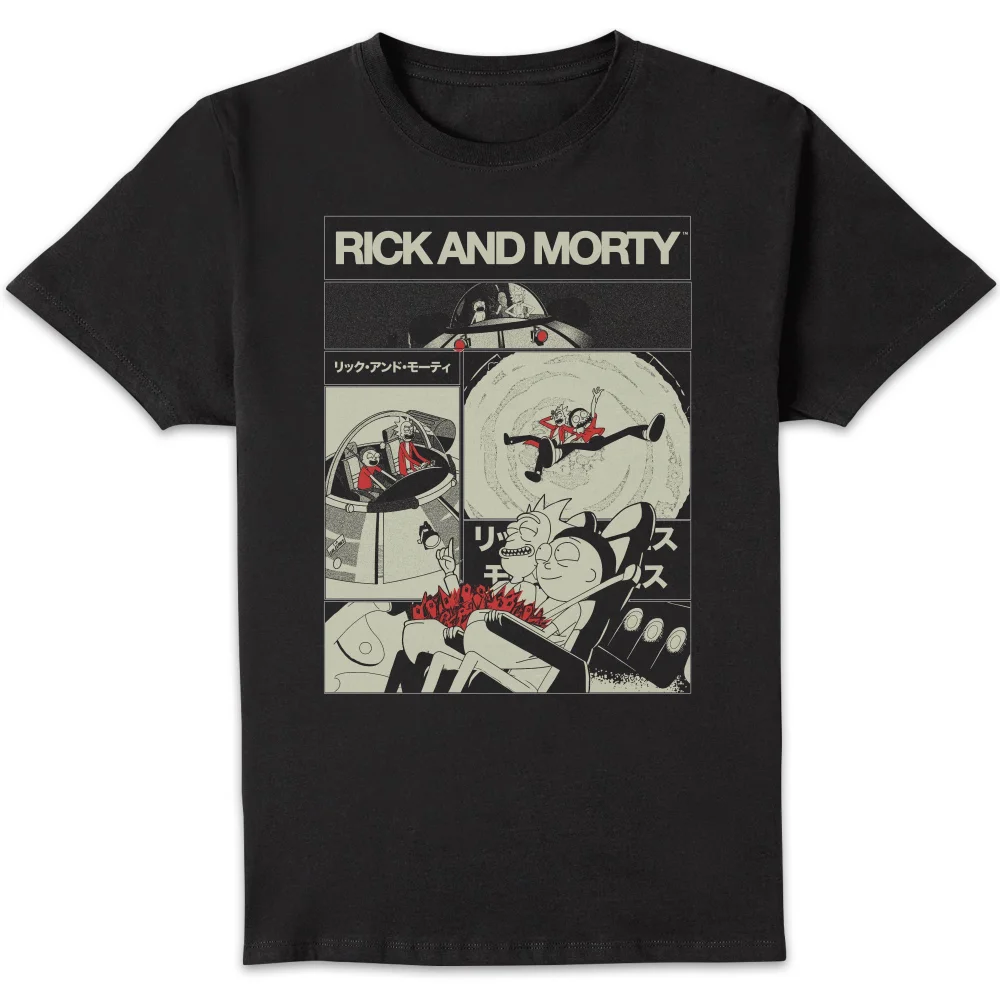 Rick and Morty Comic Strip Unisex T-Shirt - Black - S Image 1