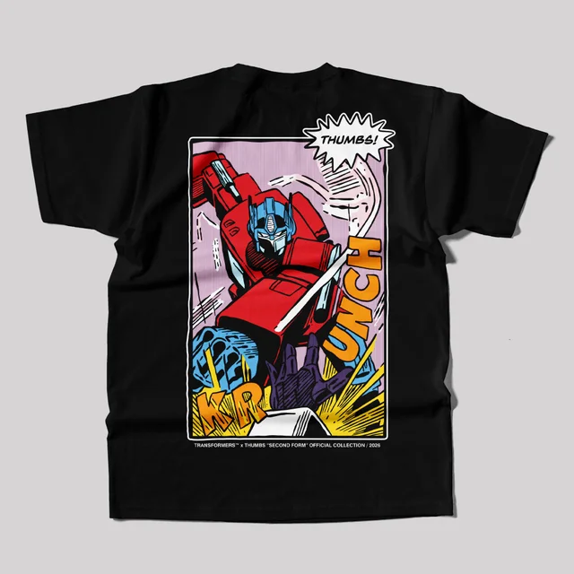 Transformers x THUMBS Zavvi Exclusive Optimus Prime Comic T-Shirt Black