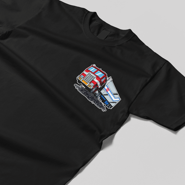 Transformers x THUMBS Optimus Prime Oil Spill T-Shirt Black