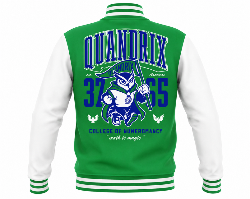 Magic the Gathering Strixhaven Quandrix Varsity Jacket Green / White