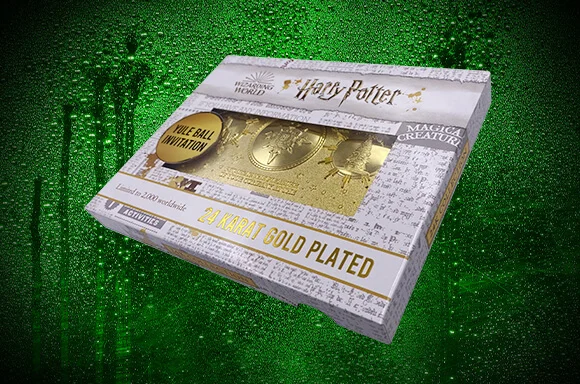 HARRY POTTER 24K GOLD PLATED YULE BALL REPLICA TICKET