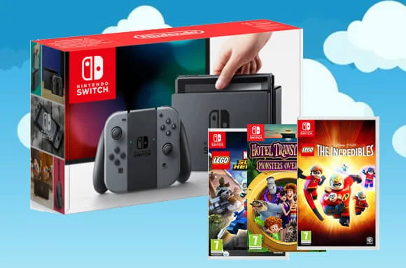 NINTENDO SWITCH + 3 GAMES<BR>ONLY £349.99!