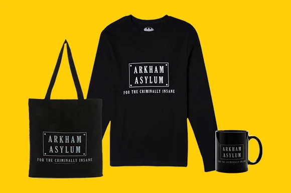 Arkham Asylum Long Sleeve Shirt, Tote and Mug Bundle